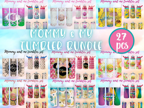 Bundle#2 Mommy and me tumbler set Sublimation design wrap SVG BambinaCreations 