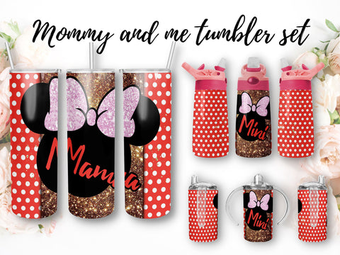 Bundle#3 Mommy and me tumbler set Sublimation design wrap SVG BambinaCreations 