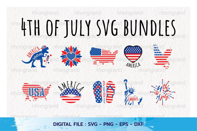 Bundles 4th of july america set10, Cricut Files, svg, png, eps, dxf, Instant Download SVG nhongrand 