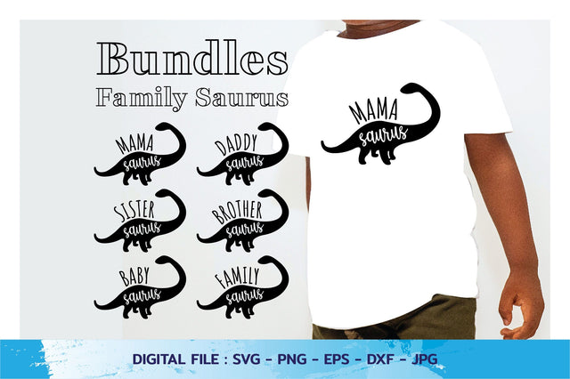 Bundles family mama baby sitster daddy brother saurus svg, t-shirt, Cricut Files, svg, png, eps, dxf, Instant Download SVG nhongrand 