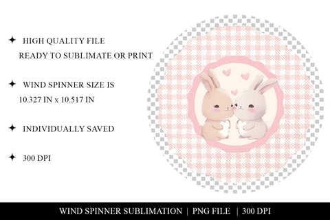 Bunnies in Love Wind Spinner Sublimation Design Sublimation BijouBay 