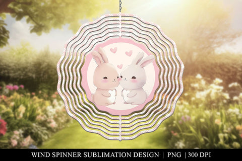 Bunnies in Love Wind Spinner Sublimation Design Sublimation BijouBay 