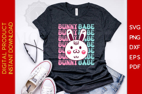 Bunny Babe Porch Sign Easter Sunday SVG PNG PDF Cut File SVG Creativedesigntee 