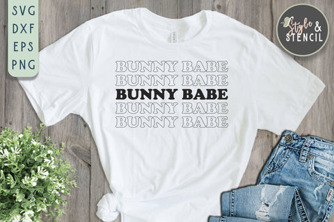 Bunny Babe SVG - Easter Shirt SVG Style and Stencil 