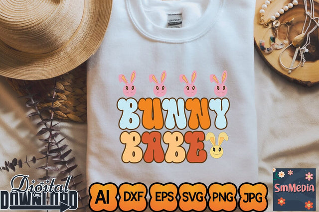 Bunny Babe,Easter svg bundle, Svg Bundle, bunny svg, Smiley svg, Easter cut files SVG Newmockups 