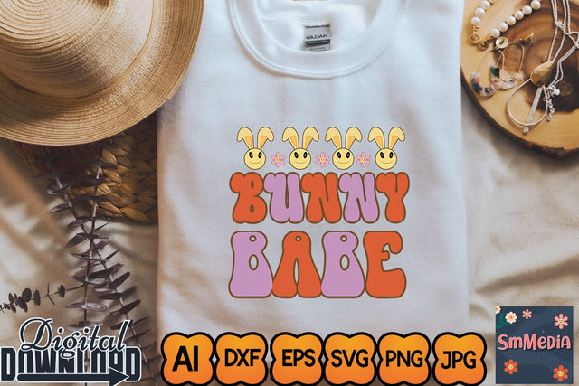 Bunny Babe,Retro Easter SVG Bundle, Easter Svg files, Spring Svg, Easter Quotes, Cut Files, Cricut file, Smiley svg, Easter cut files, Easter svg SVG Newmockups 