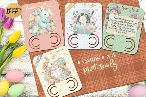 Bunny Bait Cards Bundle | Printable PNG Cards 3D Paper Klava P 