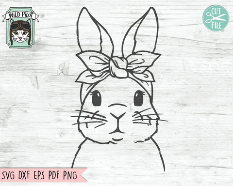 Bunny Bandana SVG, Rabbit SVG File, Bunny Cut File, Rabbit With Bandana SVG, Animal Face SVG, Easter Bunny SVG, Easter SVG Cut File SVG Wild Pilot 