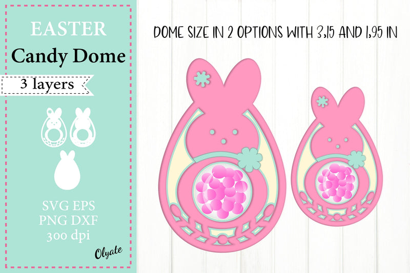 Bunny Candy Dome SVG. Easter Egg Holder SVG - So Fontsy