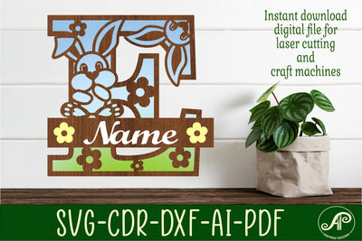Bunny capital monogram letter E SVG SVG APInspireddesigns 