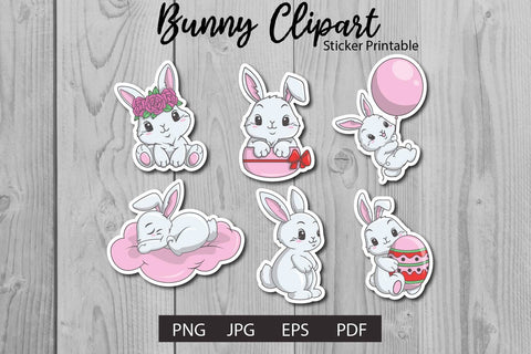 Bunny Clipart sticker printable easter png SVG dadan_pm 