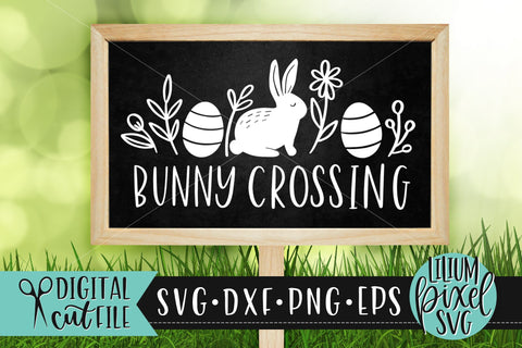 Bunny Crossing | Easter SVG Cut File SVG Lilium Pixel SVG 