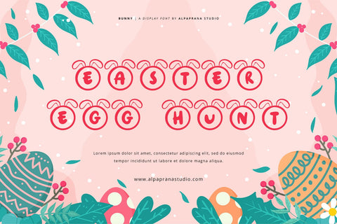 Bunny - Cute Display Font Font Alpaprana Studio 