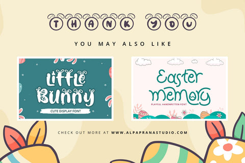 Bunny - Cute Display Font Font Alpaprana Studio 