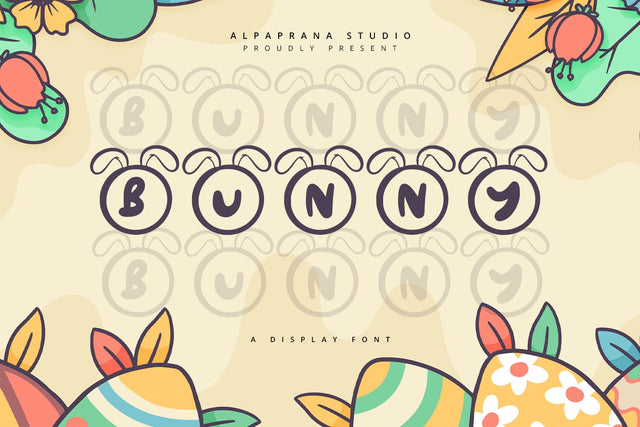 Bunny - Cute Display Font Font Alpaprana Studio 