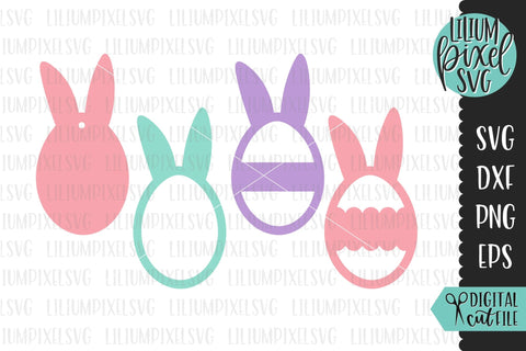 Bunny Ear Easter Basket Tag Mini Bundle SVG Lilium Pixel SVG 