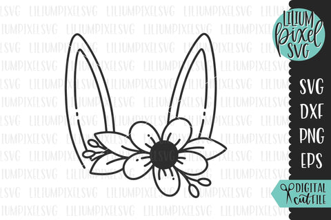 Bunny Ear Flower Crown SVG Lilium Pixel SVG 