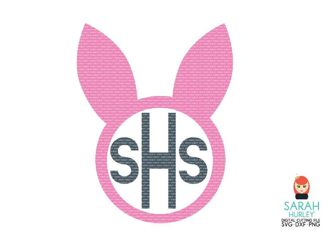 Bunny Ears Monogram Frame SVG Sarah Hurley 