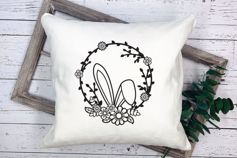 Bunny Ears SVG, Easter Rabbit SVG, Easter SVG Floral Frame. SVG Elinorka 