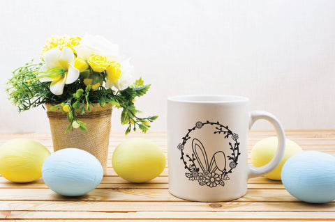 Bunny Ears SVG, Easter Rabbit SVG, Easter SVG Floral Frame. SVG Elinorka 