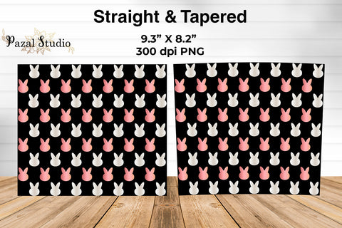 Bunny Easter Pattern 20oz Skinny Tumbler Wrap Design Sublimation Pazal Studio 