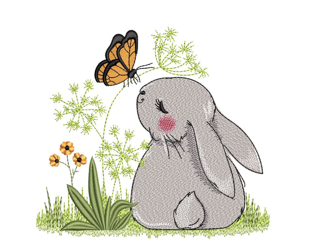 Bunny Embroidery Design, 4 sizes, Instant Download Embroidery/Applique DESIGNS Nino Nadaraia 