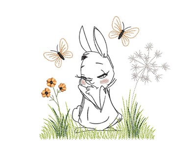 Bunny Embroidery Design, 5 sizes, Instant Download Embroidery/Applique DESIGNS Nino Nadaraia 