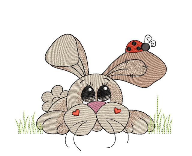 Bunny Embroidery Design, Easter Embroidery File, 4 sizes, Instant Download Embroidery/Applique DESIGNS Nino Nadaraia 
