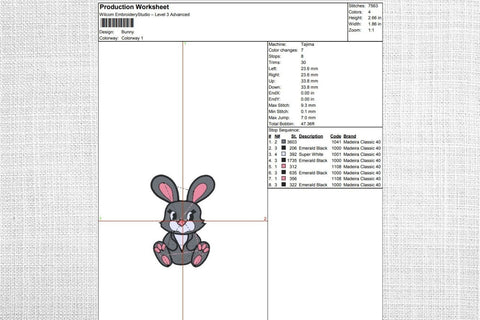 Bunny Embroidery Designs Embroidery/Applique DESIGNS SvgOcean 