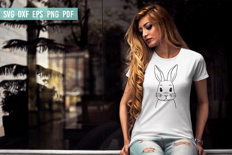 Bunny face Cut File | Easter Bunny SVG | Hand Drawn SVG Irina Ostapenko 