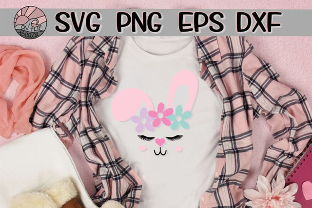 Bunny Face -Flowers - SVG PNG EPS DXF SVG On the Beach Boutique 