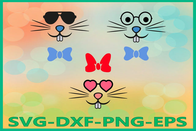 Bunny Face Svg, Bunny Glasses SVG AlexSVGStudio 