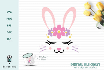 Bunny face SVG Design Owl 