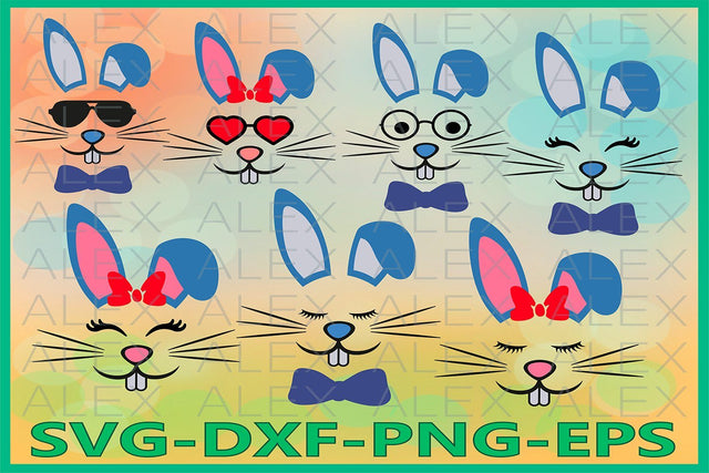 Bunny Face Svg, Easter Bunny SVG AlexSVGStudio 