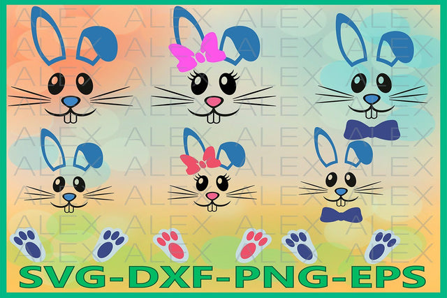 Bunny Face Svg, Easter Bunny SVG AlexSVGStudio 