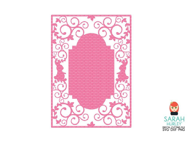 Bunny Fancy Panel Card Mat SVG Sarah Hurley 