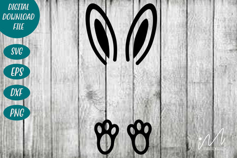 Bunny feet ear svg bundle, Easter bunny svg frame bundle SVG Isabella Machell 