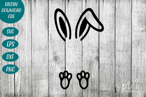 Bunny feet ear svg bundle, Easter bunny svg frame bundle SVG Isabella Machell 