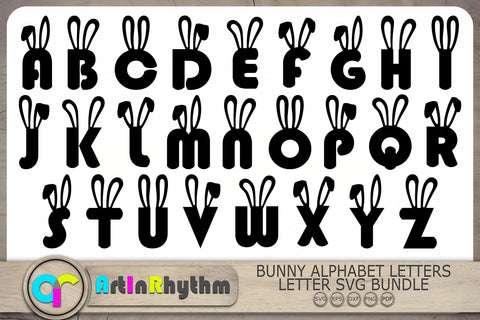 Bunny Font Svg, Bunny Ear Alphabet Svg Bundle, Bunny Alphabet Letters Svg SVG Artinrhythm shop 