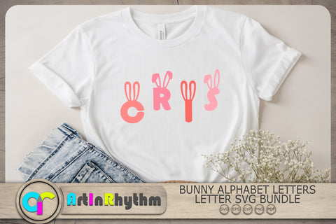 Bunny Font Svg, Bunny Ear Alphabet Svg Bundle, Bunny Alphabet Letters Svg SVG Artinrhythm shop 