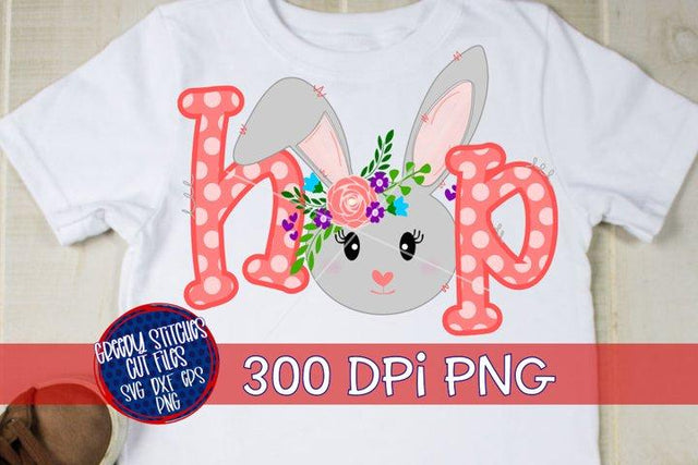 Bunny Girl Hop PNG For Sublimation-Easter PNG Sublimation Greedy Stitches 