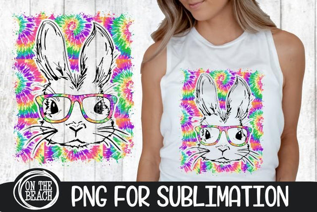 Bunny - Glasses - Easter PNG - Tye Dye - 300 DPI Sublimation Sublimation On the Beach Boutique 