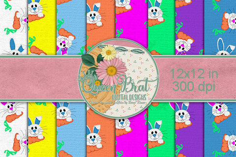 Bunny Hop Bunny Papers Digital Pattern QueenBrat Digital Designs 