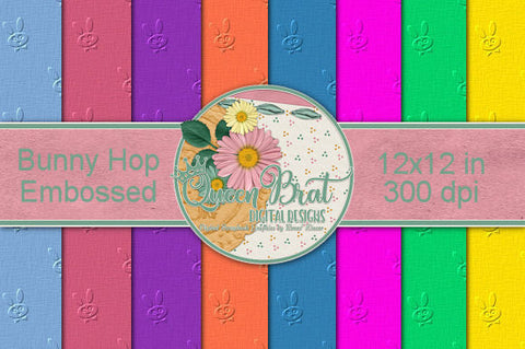 Bunny Hop Embossed Papers Digital Pattern QueenBrat Digital Designs 