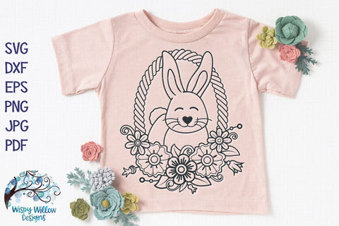 Bunny in Easter Basket SVG SVG Wispy Willow Designs 