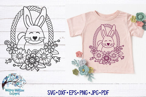 Bunny in Easter Basket SVG SVG Wispy Willow Designs 