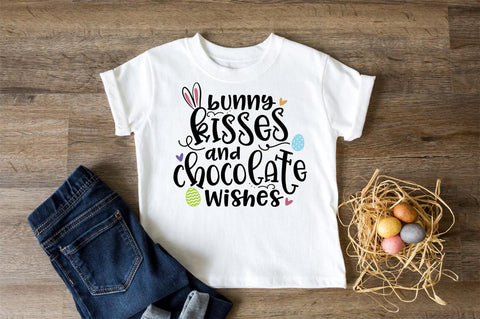 Bunny Kisses and Chocolate Wishes Easter SVG Cut File - Easter Bunny SVG, Easter Basket SVG SVG Pickled Thistle Creative 