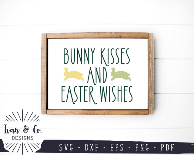 Bunny Kisses and Easter Wishes SVG Files | Spring Sign Svg | Bunnies Svg | Commercial Use | Digital Cut Files (1138936546) SVG Ivan & Co. Designs 