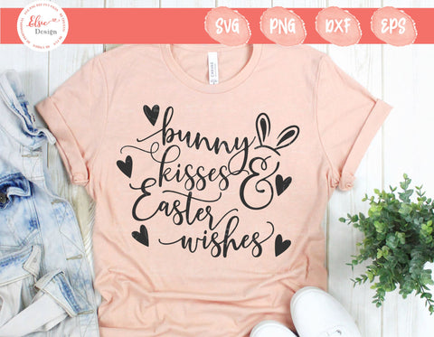 Bunny Kisses And Easter Wishes - SVG, PNG, DXF, EPS SVG Elsie Loves Design 