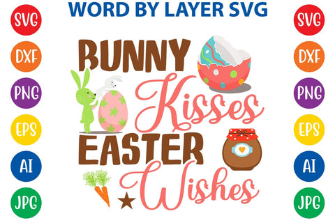 Bunny Kisses Easter Wishes SVG Design SVG Rafiqul20606 